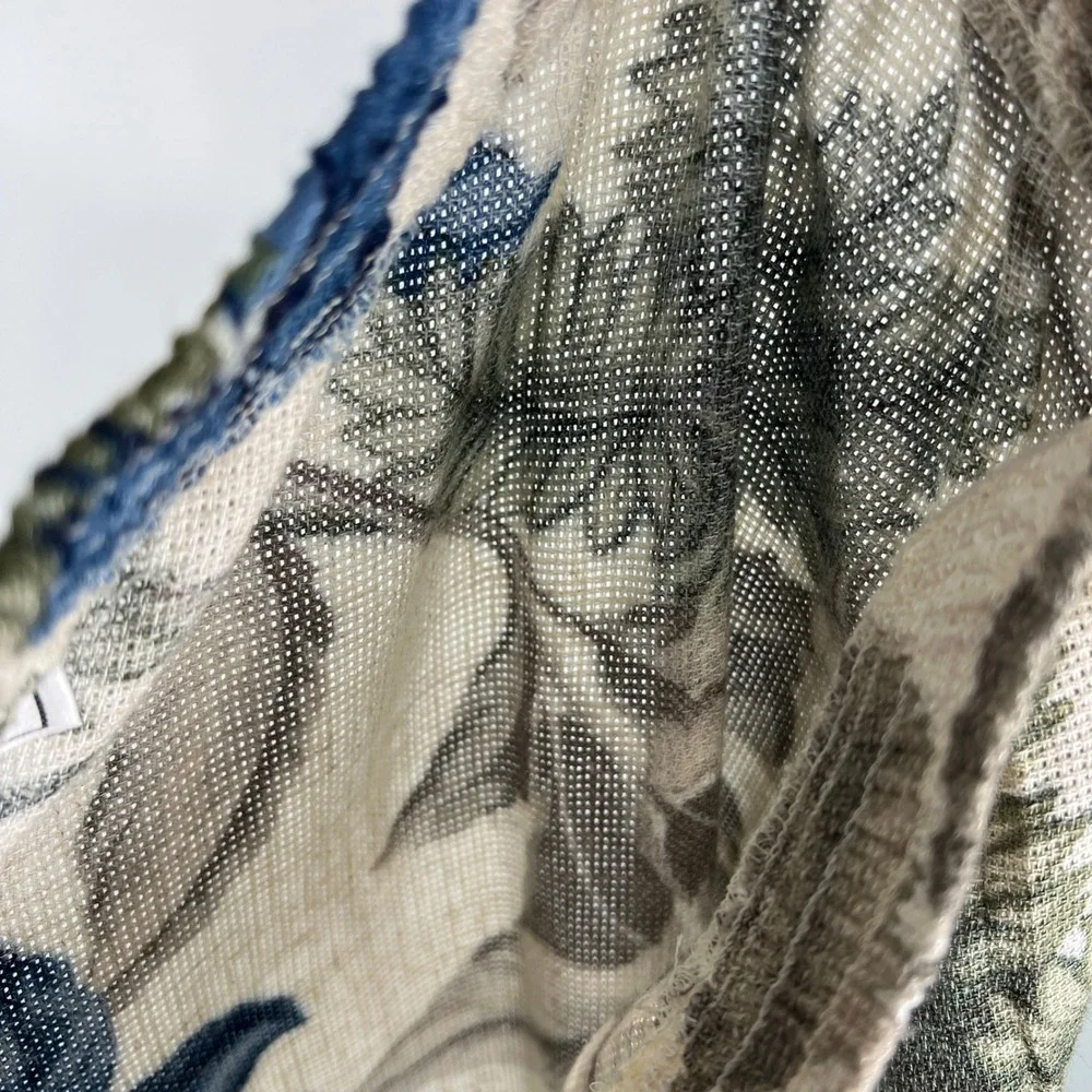 Fiting Image Vintage Tropical Leaf‎ Print Shorts Blue Green Plus Size 22/24 NEW
